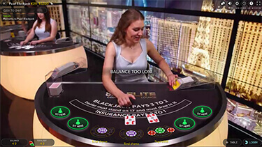 Live blackjack